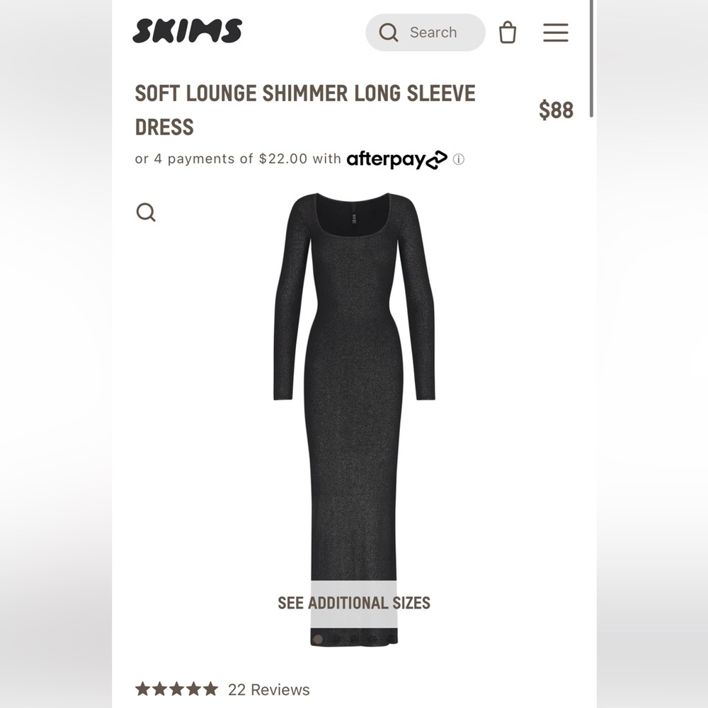 SOFT LOUNGE SHIMMER LONG SLEEVE DRESS